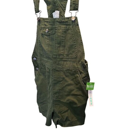 Tinseltown Women's Green Denim Overalls Size XS Adjustable Straps - Picture 5 of 13